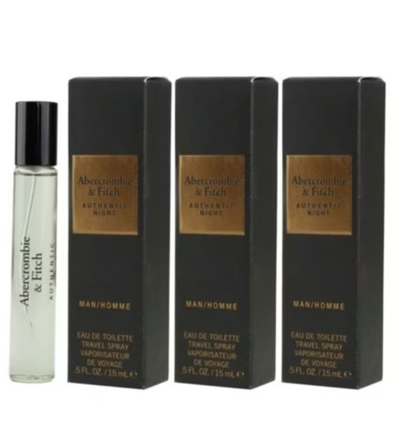 Abercrombie & Fitch  Authentic Night Eau de Toilette voor mannen, 15ml