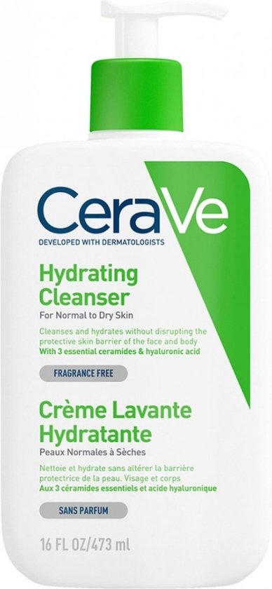 CeraVe Hydraterende Reinigingsgel voor Normale tot Droge Huid met Hyaluronzuur en 3 Essentiële Ceramiden 473ml