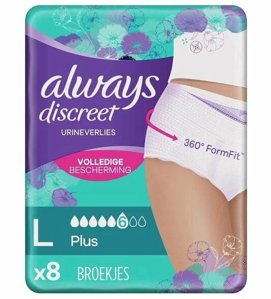 Always Discreet Broekjes Plus L 8st