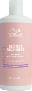 Wella Professionals Invigo Blonde Recharge Shampoo for Highlighted Cool Blonde or Silver Hair 500ml