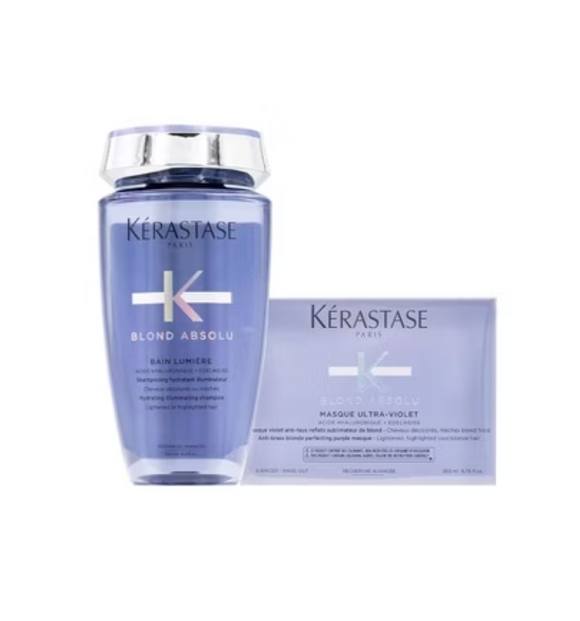 Kérastase Blond Absolu Lumiere 250ml en Blond Absolu Ultra-Violet Masker 200ml