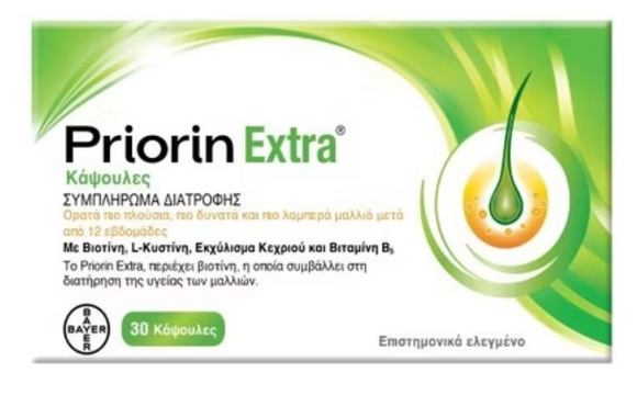 Priorin Extra Voedingssupplement Voor de Gezondheid van het Haar - 30 Capsules