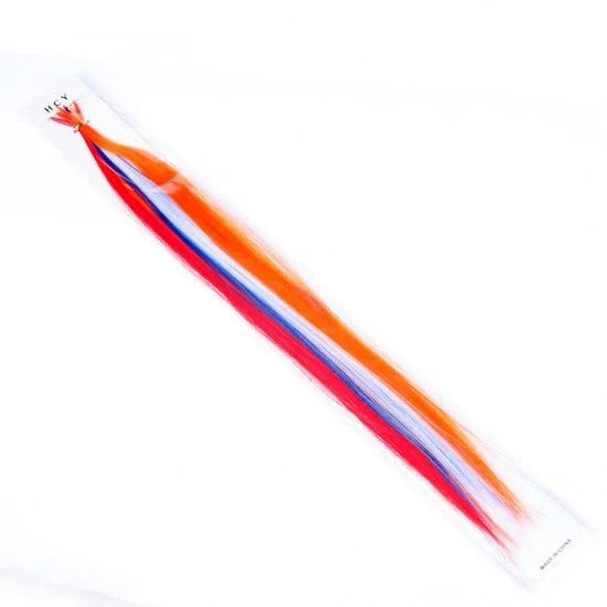 HCY Hair Extension Oranje / Rood-Wit-Bl