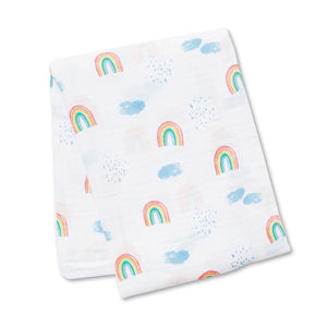 Lulujo Swaddle 120x120 Katoen Regenboog