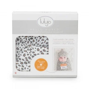 Lulujo Hello World Swaddle&Hat | Leopard