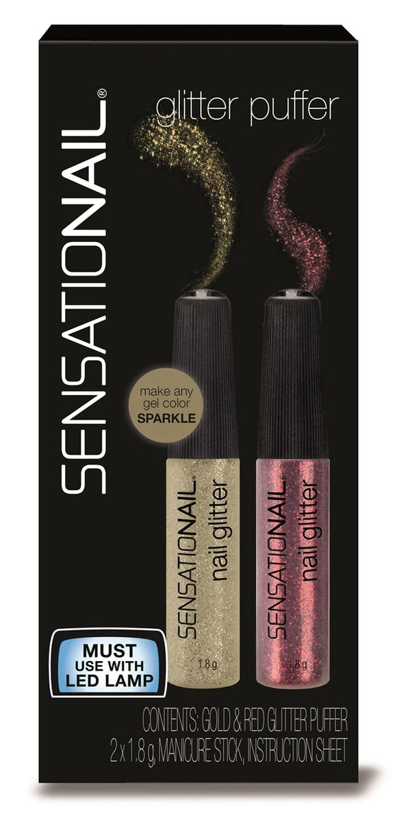 Sensationail Glitter Puffer Gold/Red