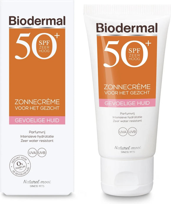 Biodermal Zonnecreme Gezicht Gev.Huid F50+