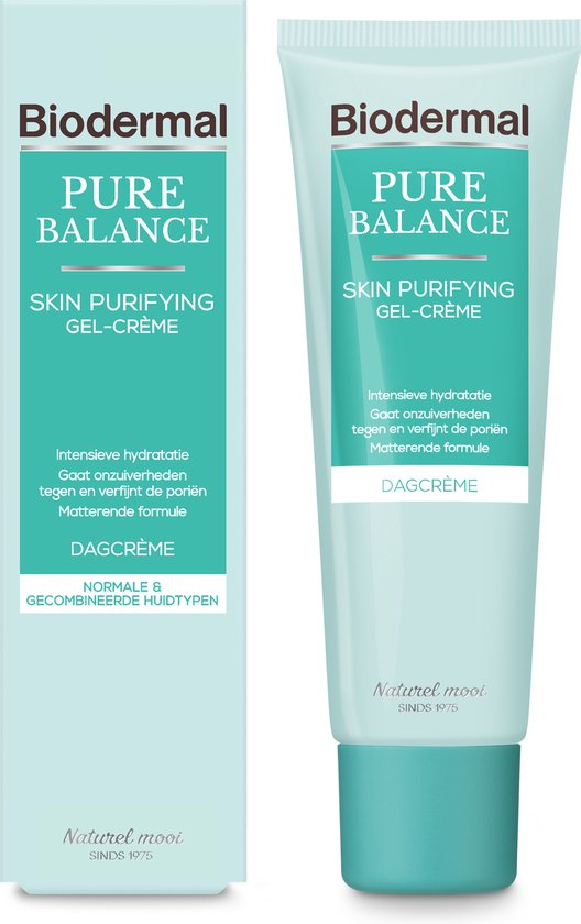 Biodermal Pure Balance Dagcrème Huidzuiverende Gel-Crème - Dagcrème met Hyaluronzuur, Speciaal voor Volwassen Huid met Onvolkomenheden en Imperfecties - 50ml
