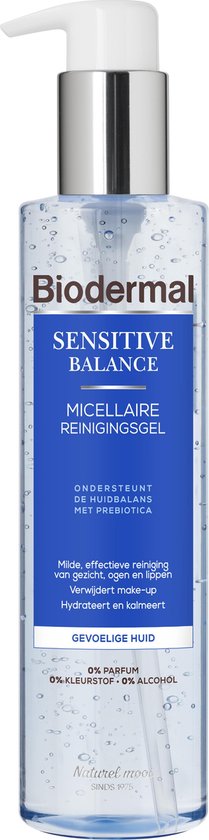 Biodermal Sensitive Balance Micellair Reinigingsgel - Gezichtsreiniging met Hyaluronzuur - Voor Gevoelige Huid - 200ml