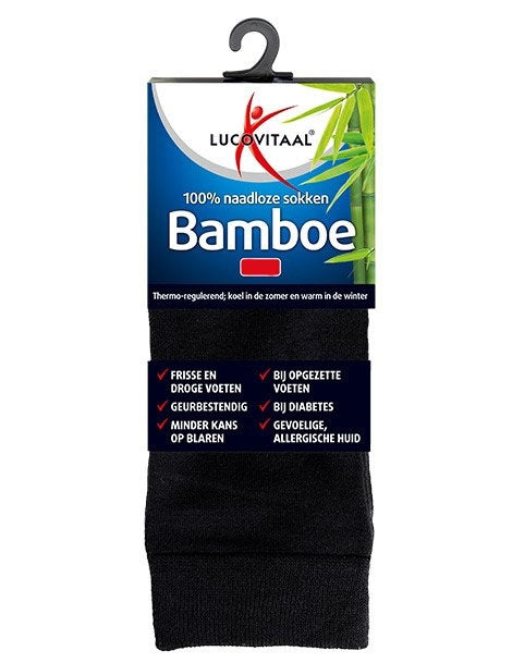 Lucovitaal Bamboe Sok Lang 39-42 Zwart