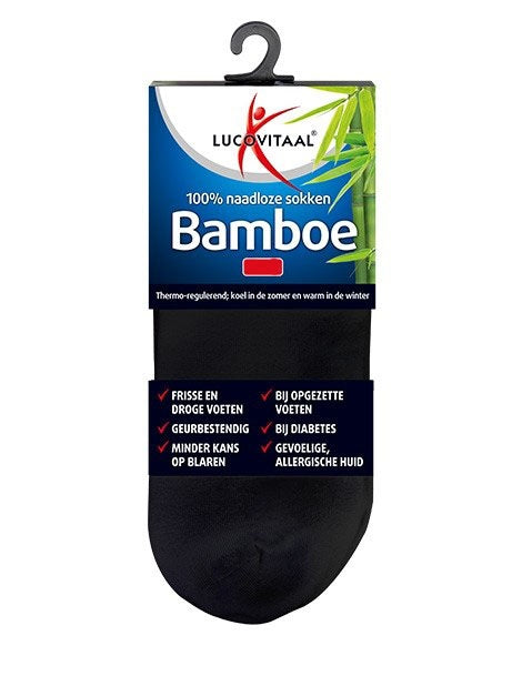 Lucovitaal Bamboe Sok Enkel 39-42 Zwart