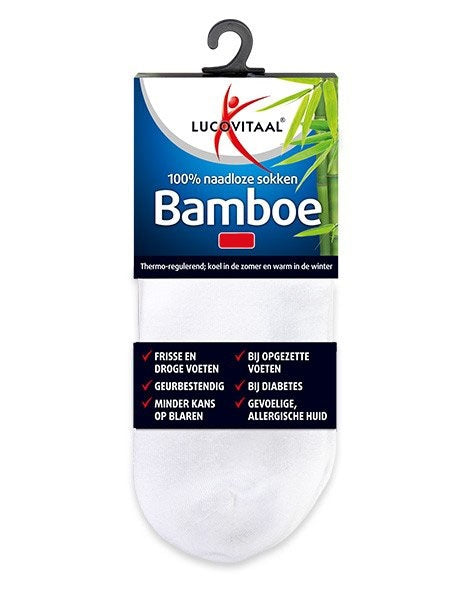 Lucovitaal Bamboe Sok Enkel 35-38 Wit