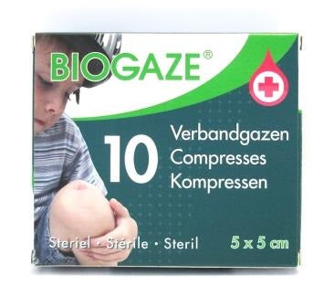 Biogaze Verbandgaas 5X5Cm